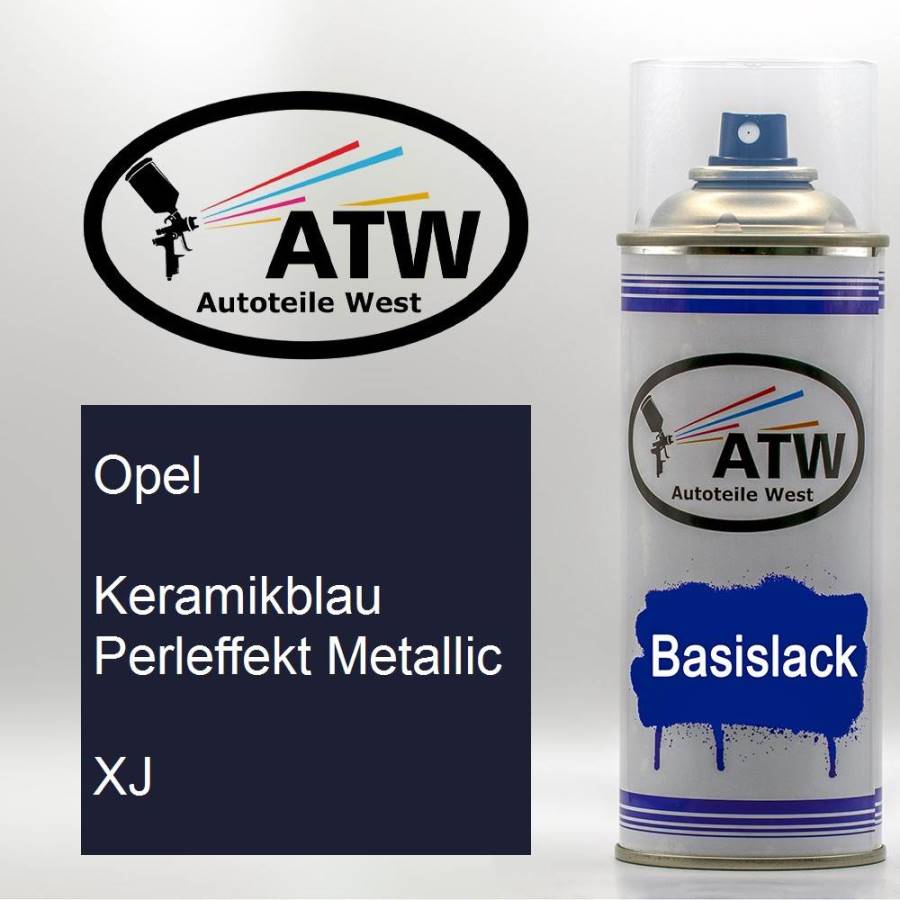 Opel, Keramikblau Perleffekt Metallic, XJ: 400ml Sprühdose, von ATW Autoteile West.